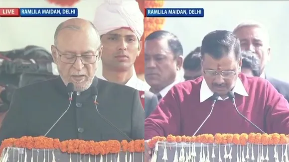 In Pics: Arvind Kejriwal Takes Oath As Delhi CM, 6 Ministers Inducted In Cabinet