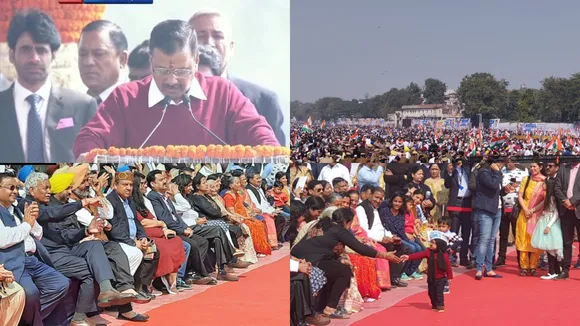 In Pics: From Baby Mufflerman To Resounding Delhiites - A Glance At Arvind Kejriwalâ€™s Oath-Taking Ceremony