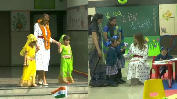 In Pics: Melania Trump Attends Happiness Class With Students At Delhi Government School
