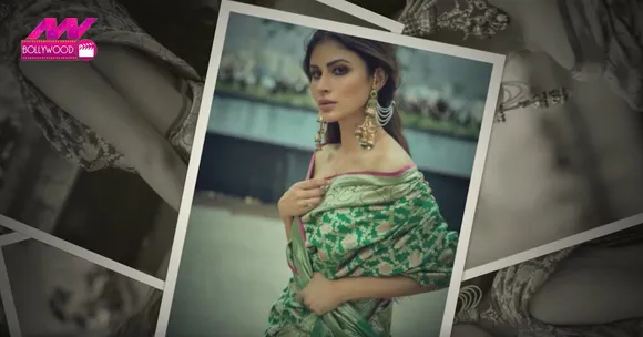Mouni Roy in Benarasi saree, kajal, jhumka and all is such a regal que