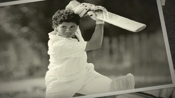 on this day 17 year old Sachin scored his first international century