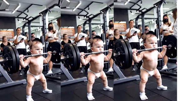 child doing gym ai video