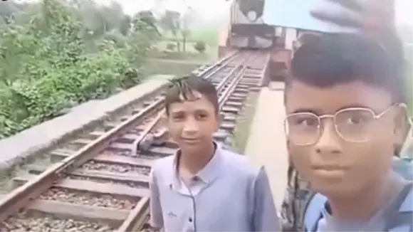 train selfie accident
