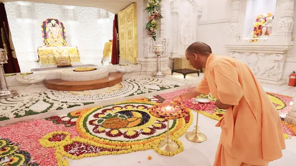 CM Yogi at Diwali Pujan
