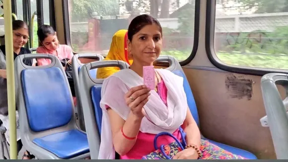Delhi DTC Bus 150 crore Women free bus Travel with Pink Tickets Arvind Kejriwal AAP 