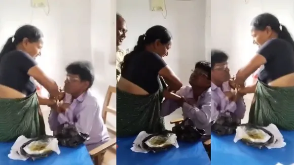woman teacher beaten principal