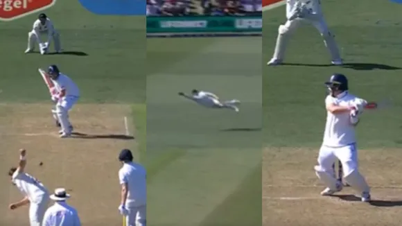 Glenn Phillips takes unbelievable one handed flying catch of Ollie Pope during NZ vs ENG watch video 