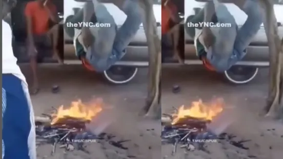 viral man burn video