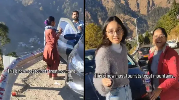 viral video of mountain tourists