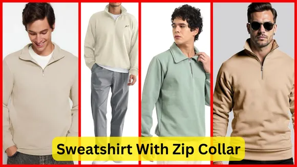 Sweatshirt With Zip Collar