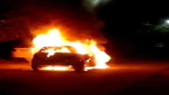 car set on fire