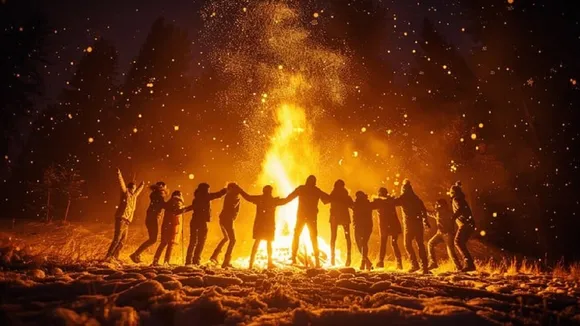 New year celebration amid winter