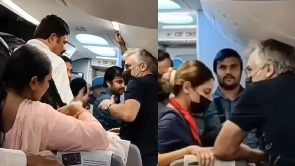 viral video of fight in flight