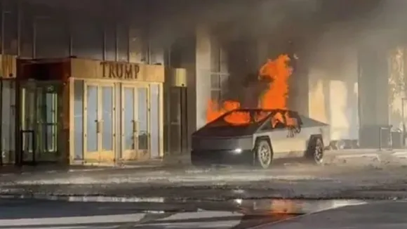 US Trump Tower Tesla Cyber Truck Blast in las Vegas