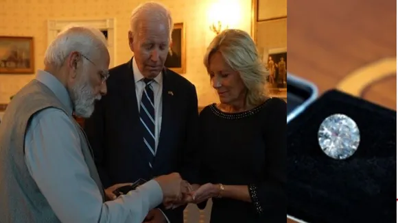 PM Modi gifts Diamond to Jill Biden worth rs 20 thousand US 