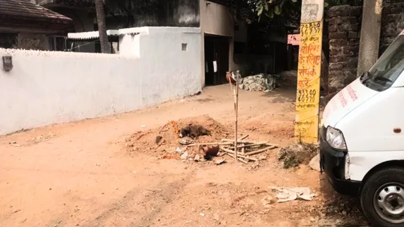 ranchi Dead body buried in the road