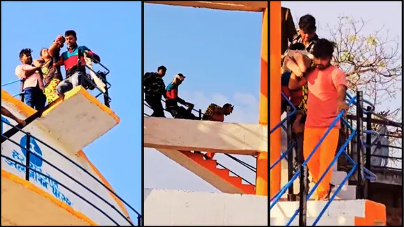 video viral badaun a girl climbed on a water tank