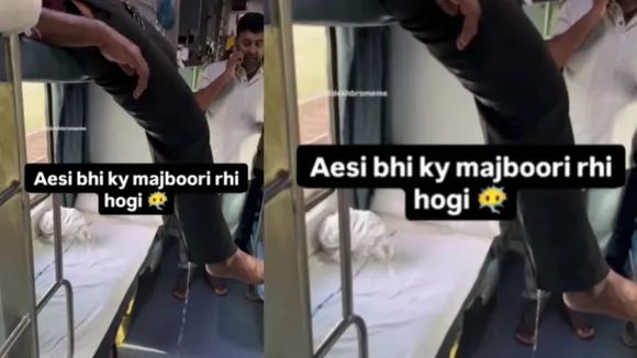 viral video urine man in train