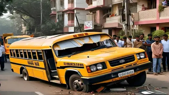 School bus overturned