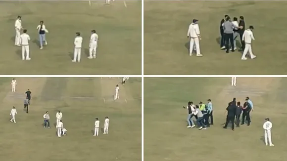 fan touches Virat Kohli feet security guard beats Delhi vs Railways Ranji Trophy  