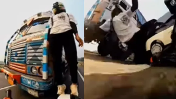 Viral stunt video on social media