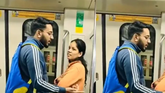 delhi metro video viral couple