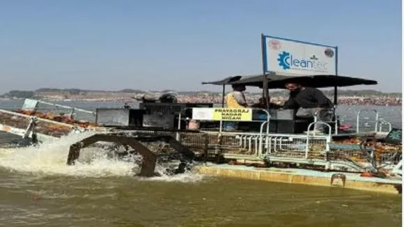 machine in river