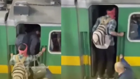 Viral train video social media