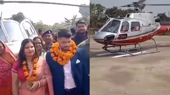 person who reached his in-laws' house by helicopter