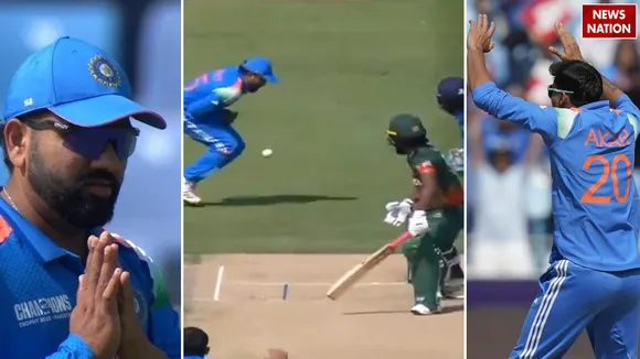  Rohit Sharma drops catch to deny Axar Patel hat-trick during IND vs BAN champions trophy 2025