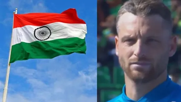 India national anthem Jan Gan man sung in Gaddafi Stadium Lahore ahead AUS vs ENG Champions trophy video 
