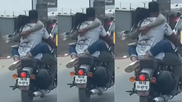viral couple bike stunt video