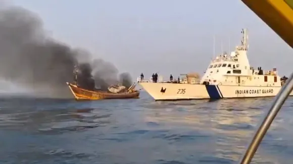 Raigarh fire in boat