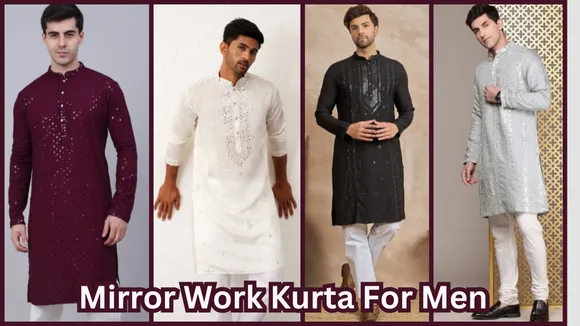 Mirror Work Kurta For Men