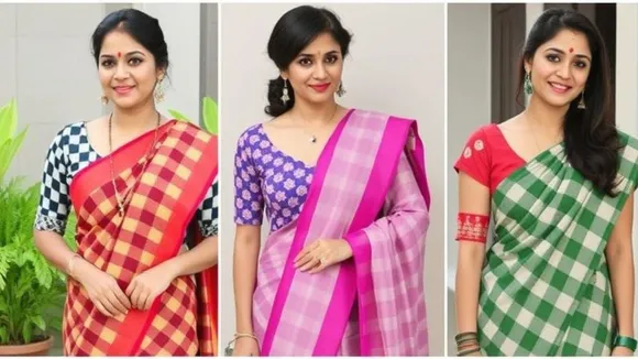 Style your checked saree with these 5 blouse designs, your look will look perfect