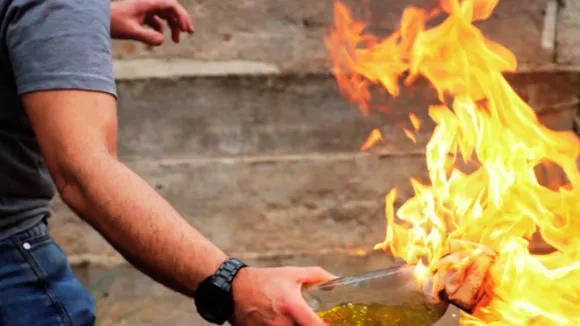 Girlfriend set on fire 