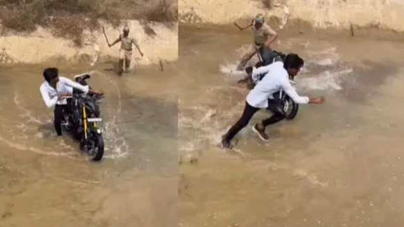 Viral bike  stunt video on social media