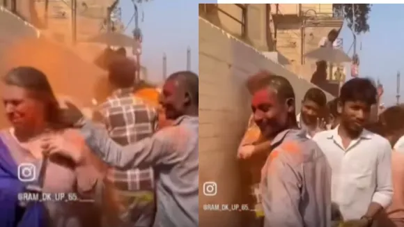holi banaras ghat viral video