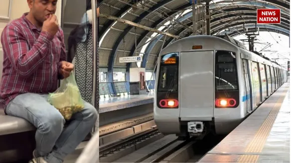 Viral man eating peanuts in metro