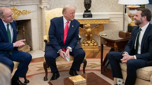 US Prez Donald Trump Praised VP JD Vance Socks During meeting with Irish PM