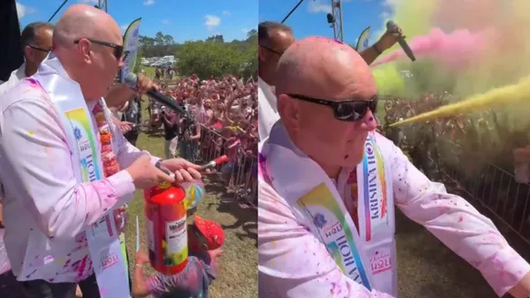 Prime Minister Luxon Plays Holi Viral Video