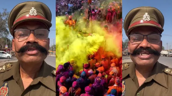 viral policeman video on holi