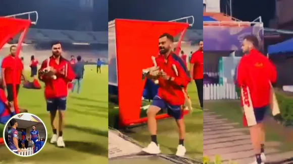 Virat Kohli was seen protecting his bat from Rinku singh as fans claim over a viral video