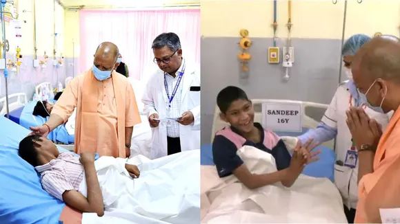 CM Yogi meets lucknow children hospital