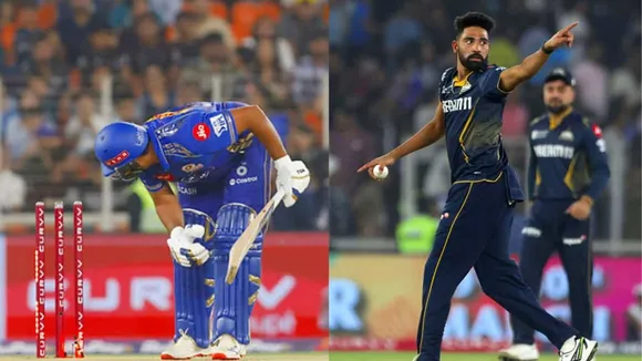 GT vs MI Mohammed Siraj showed his form to Rohit Sharma bowled him on 4th ball of inning 