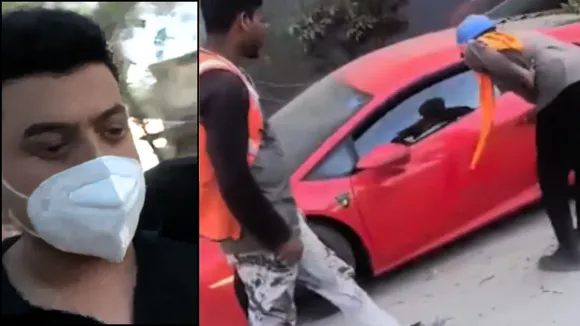 accident with Lamborghini car in Noida