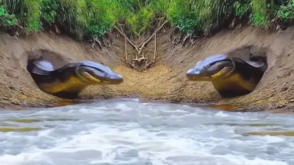 anaconda Viral Video on social media