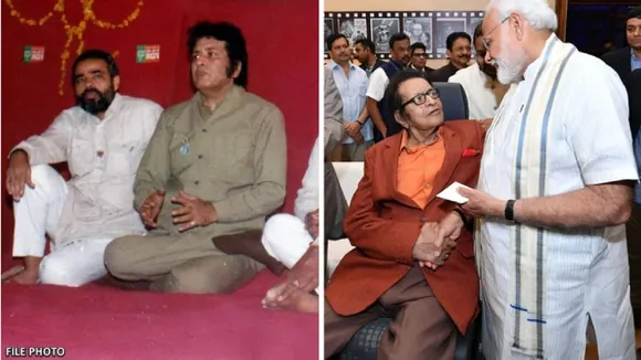 PM Modi with Manoj Kumar 4 April