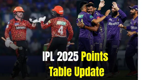 IPL 2025  5 teams on 4 points SRH at the bottom this is the points table after the KKR vs SRH 15th match