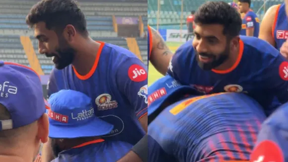 Kieron Pollard welcomed Jasprit Bumrah by lifting when he joined Mumbai Indians for IPL 2025 watch video 